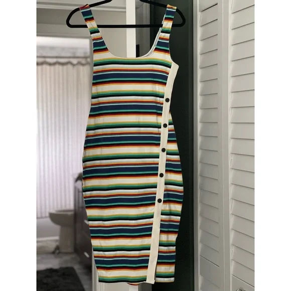 Express | Dresses | Never Worn Multi Colored Striped Bodycon Midi Dress | Poshmark Express | Dresses | Never Worn Multi Colored Striped Bodycon Midi Dress | Poshmark